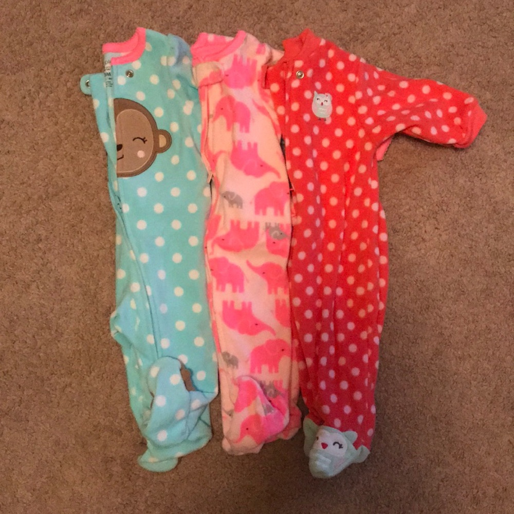 Carters Fleece Sleepers 0-3 months